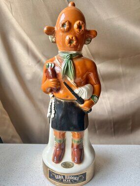 Ezra Brooks Decanter 101 Heritage Koyemsi Mudhead Kachina Doll Ceramic 13.5" #7